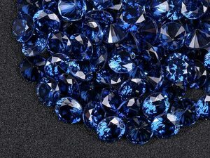 ★ブルーカラー キュービックジルコニア ルース 7mm おまとめて大量約50個セット 人工ダイヤモンド ラウンドブリリアントカット Nw70
