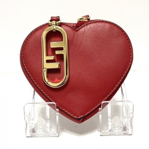 フェンディ FENDI コインケース 8M0467 - レザー レッド ハート 美品 財布