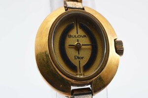 ディオール ブローバ Wネーム ゴールド 2-828710 クォーツ レディース 腕時計 ChristianDior BULOVA