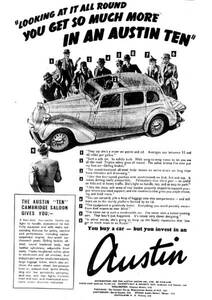 ◆1938年の自動車広告 オースチン　Austin