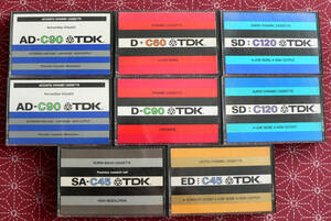 ★ 中古カセット テープ - ８本/ TDK D、AD、SD、SA、ED ★
