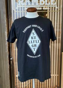 【SKULL FLIGHT】XLサイズ　SUPPORT YOUR LOCAL　Tシャツ　スカルフライト　ランブル