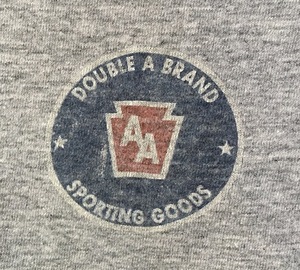 古着 美品 ヴィンテージ Double ”A” Tシャツ size M~L made in USA グレイ AA ダブルA