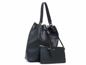 1円 ■美品■ FURLA フルラ ステイシー レザー ポーチ付き ワンショルダーバッグ ハンドバッグ レディース ブラック系 BJ2045