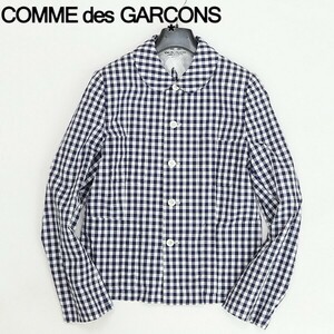 ◆robe de chambre COMME des GARCONS ローブドシャンブル コムデギャルソン AD2000 ギンガムチェック柄 丸襟 コットン ジャケット