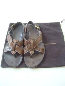 BOTTEGA VENETA クロコレザーサンダル size41 ボッテガヴェネタ アリゲーター