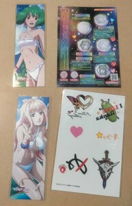 [ 劇場版 マクロスF サヨナラノツバサ 池袋ジャックイベント 非売品 デカルチャーブックマーク シェリル ランカ + タトゥーシール セット　