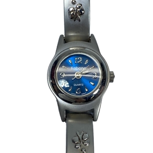 【稼働品】 kabana カバナ 1498L バングルウォッチ 蝶々 バタフライ 腕時計 時計 シルバー ブルー文字盤