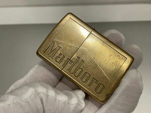 1円 ZIPPO ライター マルボロ Marlboroジッポ Zippoオイルライター真鍮製 中古品 喫煙グッズ ジッポー 火花確認済R67582