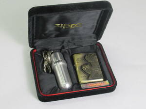 D52〇ZIPPO 2000個限定品 天然ダイヤモンド入り 1995年製 LIMITED EDITION Solid Brass メタル貼り ジッポー オイルタンク付 喫煙具