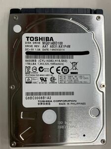 使用時間 1089時間 正常 TOSHIBA MQ01ABD100 1000GB 1TB n20240520-11