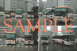 D【バス写真】Ｌ版６枚　大阪駅前　バスの並び