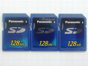 ★Panasonic ＳＤメモリーカード １２８ＭＢ ３枚 中古★送料６３円～