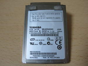 ☆★JUNK PC PARTS★☆ [希少/中古品] TOSHIBA 東芝SSシリーズに適合☆ MK6006GAH 60GB 1.8インチ 50ピン セクタSCAN済♪管:142