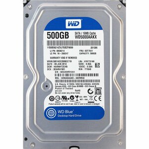 Western Digital WD5000AAKX-08ERMA0 FRU:03T7041 3.5インチ SATA600 500GB 823回 24943時間