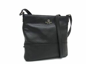 1円 ■新品同様■ kate spade ケイトスペード レザー ショルダーバッグ 斜め掛けかばん レディース ブラック系 FA6122