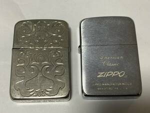 本体のみ　2002,2004年 1941レプリカ　両面加工&ロゴ柄　2点セット　ZIPPO　USED
