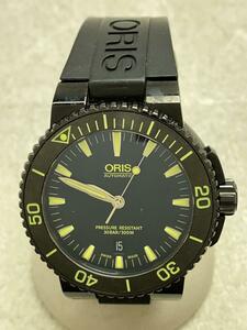 ORIS◆アクイスデイト/自動巻/BLK/01 733 7653 4722-07/20240128日差+13