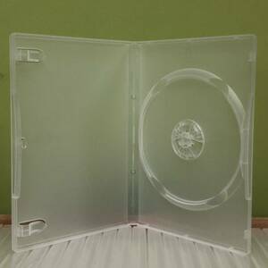 【未使用】CD DVD BDトールケース 50個セット クリアホワイト乳白半透明 DVDロゴ有 ペーパーバインダー 透明表紙スリーブ 143×125×t10