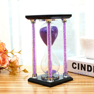 G120★砂時計の置物 インテリア タイマー オブジェ 装飾 雑貨 クリスタル【85分?紫】