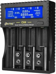 CH4（USB電源・最大1A充電） HTRC 電池充電器 18650 充電器 ミニ四駆 電池 【 最大 1A 充電 】CH4
