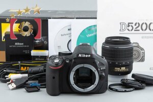 【中古】Nikon ニコン D5200 18-55 VR レンズキット ブラック シャッター回数僅少 元箱付き