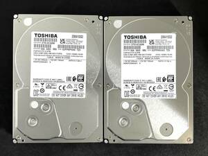 【送料無料】2個セット ★ 2TB ★　DT01ACA200　/　TOSHIBA　【使用時間： 9 ｈ＆ 8 ｈ】　2022年製　新品同様　3.5インチ内蔵HDD SATA600