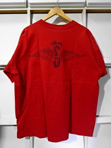 初期80s OLD STUSSY スカルウィング Tシャツ 【XXL】 黒タグ オールド ステューシー ヴィンテージ ショーンフォント ストックロゴ USA製
