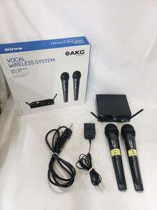 B414 AKG ワイヤレスマイク SR40 MINI2 レシーバー HT40 MINI PRO マイク2本セット 中古 通電確認済み 引き取り可 大阪 1円スタート