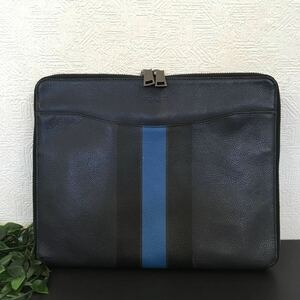 【654】コーチ coach クラッチバッグ セカンドバッグ ネイビー