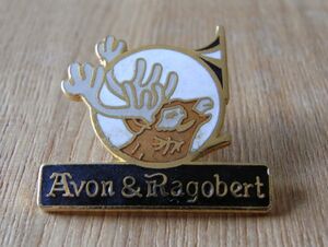 古い ピンバッジ : Avon & Ragobert ホルン 鹿 動物 食品 広告 ピンズ #T