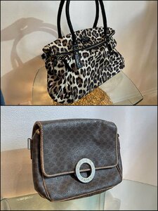 ★おまとめ2品【kate spade ケイトスペード レスリー ヒョウ柄 / CELINE セリーヌ マカダム サークルロゴ ヴィンテージ】日常使いに N055