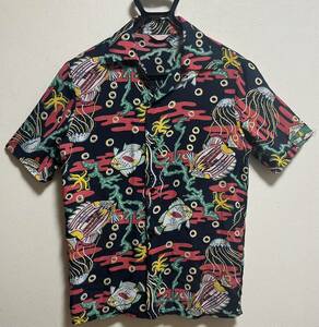 美品 40〜50s AN AUTHENTIC Hawaiian シャツ S アロハシャツ 熱帯魚 深海魚 レーヨン 40s50s ヴィンテージ ハワイアン カタリナ カハナモク