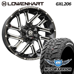 4本セット LOWENHART GXL206 20x8.5J 6/139.7 +20 MONSTA モンスタ マッドウォーリア 265/50R20 MT M/T プラド ハイラックス