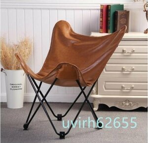 人気推薦☆北欧風の革のチョウの椅子の折り畳み椅子のカジュアルな怠け者のソファーの寝椅子