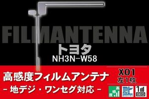 地デジ ワンセグ フルセグ L字型 フィルムアンテナ 左1枚 トヨタ TOYOTA 用 NH3N-W58 対応 フロントガラス 高感度 車