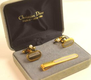 ICH【中古品】 Christian Dior クリスチャンディオール ネクタイピン カフス ゴールドカラー 〈207-240307-ss56-ICH〉
