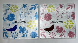 ■ ILLUMS ガラスプレート■ イルムス・スクエア カッティングボード 強化ガラス ２枚 まな板.プレート 未使用