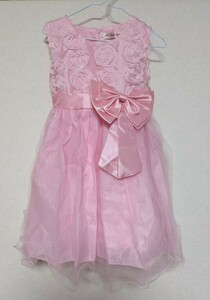【中古・送料無料】Ai Meng baby ドレス 130サイズ ピンク 発表会 コンクール 結婚式 誕生日 パーティー フォーマル 子供服　女の子