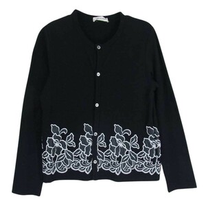 COMME des GARCONS コムデギャルソン AD2001 GC-T038 本ライン アーカイブ フェイクレザーフラワーパッチ カーディガン ブラック系【中古】