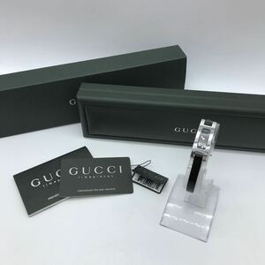 GUCCI グッチ 3900L クォーツ レディース 腕時計 箱付き 黒文字盤 レザーベルト 動作品