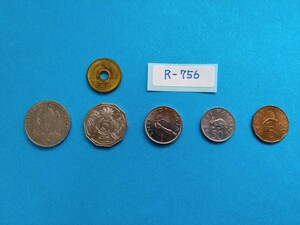 外国コイン　タンザニア　(Rー７５６)　１０シリンギ硬貨　５シリンギ硬貨　他おまとめ　５枚