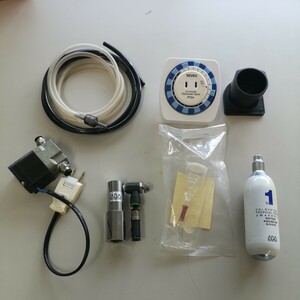 ADA/CO2セット/レギュレータ/CKD電磁弁FB31-8-3-12C/未使用ADA CO2ボンベ 74g/新品スパイラル拡散器S/ディフューザー/REVEXタイマー