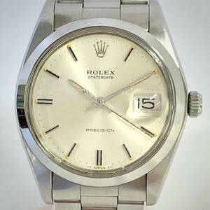 【ジャンク】【1円スタート！】ROLEX 腕時計　6694 オイスターデイト　プレシジョン　手巻き　機械式　シルバー文字盤【不動品】メンズ