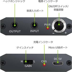 おすすめ ポータブルヘッドホンアンプ HIFI対応 16-300Ωイヤホン適用