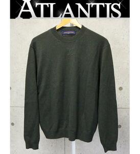 銀座店 ルイヴィトン LVロゴ カシミヤ ニット size:XS グリーン系