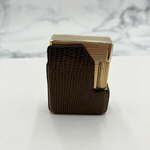 &【売り切り】ST.Dupont デュポン ライン1S ショート ガスライター ゴールドカラー 喫煙具 ブランドライター ケース付属