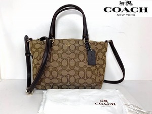 新品同様★送料無料★ コーチ COACH シグネチャー ミニ ケルシー サッチェル 2Way ショルダーバッグ ハンドバッグ