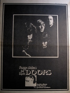 DOORS(ドアーズ) f/Jim Morrison◎『FOUR SIDES OF THE DOORS』◎稀少アルバム広告◎『MELODY MAKER』原紙[1972年]