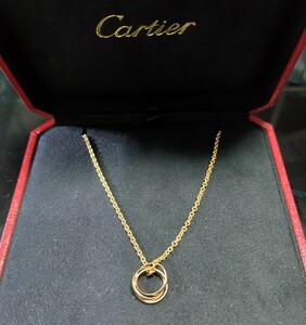 [即決有] Cartier カルティエ ネックレス ペンダント ベビー トリニティ K18 YG WG PG 750 スリーゴールド 美品